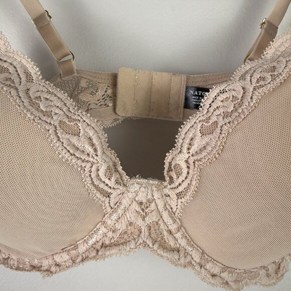 Natori 36D Nude Lace Underwire Bra Lightly Lined Full Coverage Everyday Comfort - Picture 2 of 5